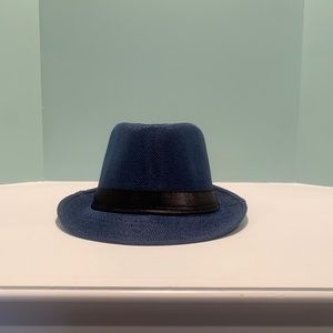 Blue fedora
